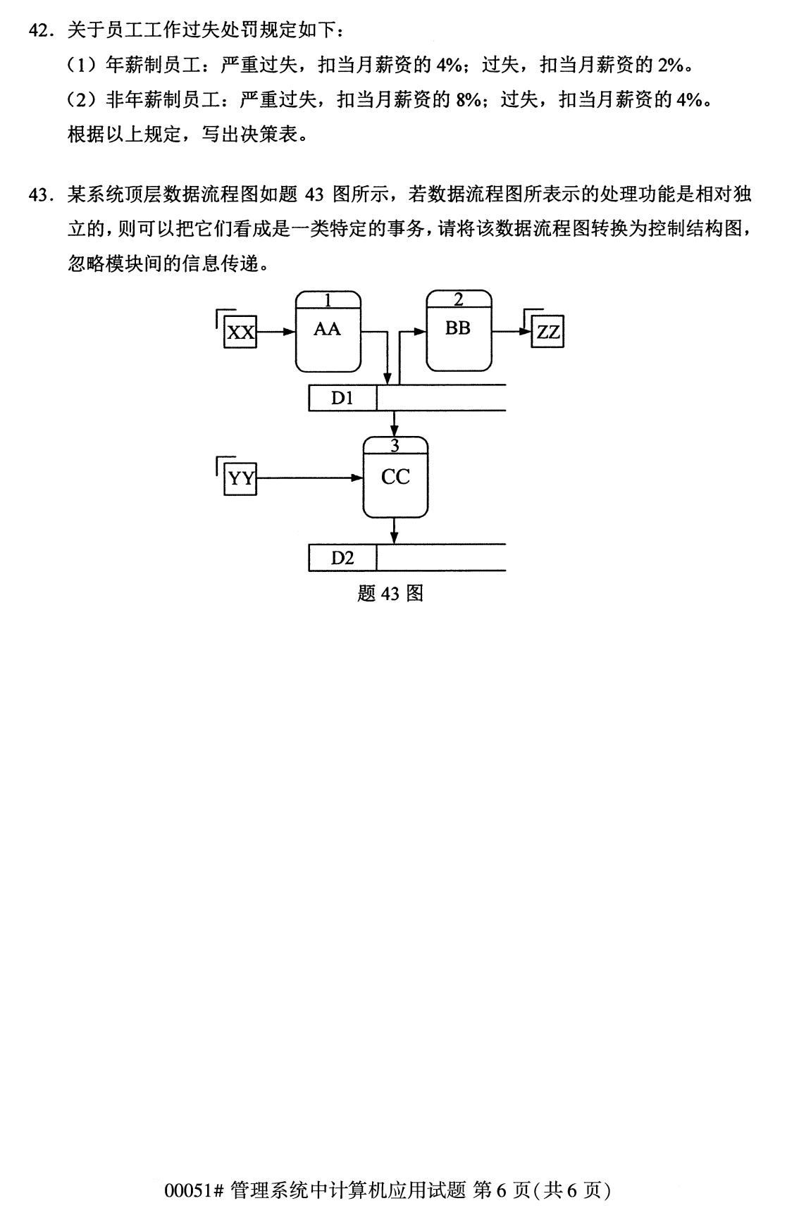 全国2020年08月自学考试计算机应用试题00051